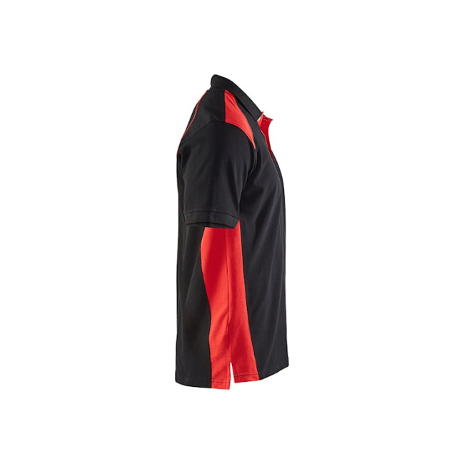 Polo Piqué Noir/Rouge - Blaklader