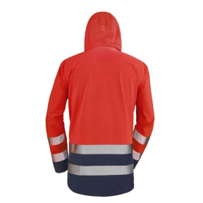 Parka met capuchon Erwin fluorood en marineblauw - Lafont