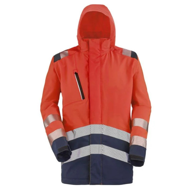 Parka coquée Erwin rouge fluo et marine - Lafont