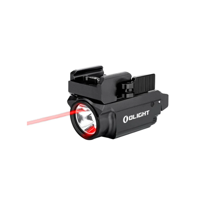 Lampa taktyczna z czerwonym laserem do szyny Baldr RL Mini czarna - Olight