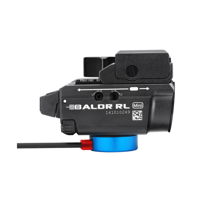 Lampa taktyczna z czerwonym laserem do szyny Baldr RL Mini czarna - Olight