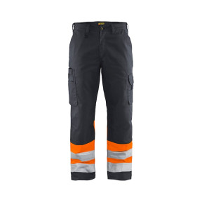 Handwerker-Warnschutzhose Mittelgrau/Neonorange - Blaklader