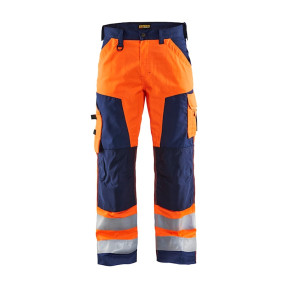 Pantalon artisan haute visibilité Orange fluo/Marine - Blaklader