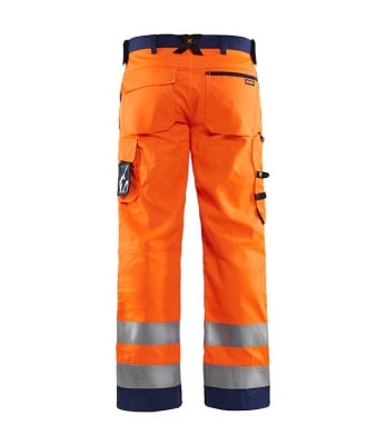 Pantalon artisan haute visibilité Orange fluo/Marine - Blaklader