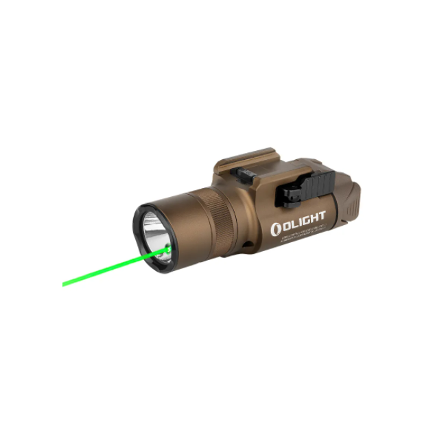 Latarka taktyczna Baldr Pro R z zielonym laserem 1350 lumenów tan - Olight