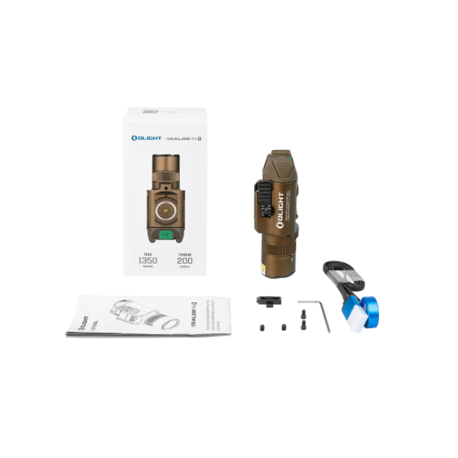 Lampe tactique Baldr Pro R avec laser vert 1350 lumens tan - Olight