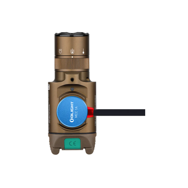Tactische zaklamp Baldr Pro R met groene laser 1350 lumen tan - Olight