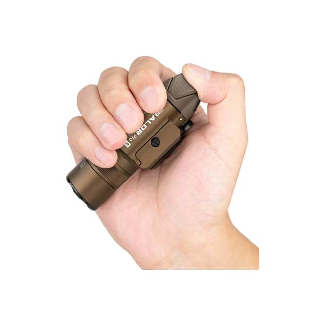 Tactische zaklamp Baldr Pro R met groene laser 1350 lumen tan - Olight