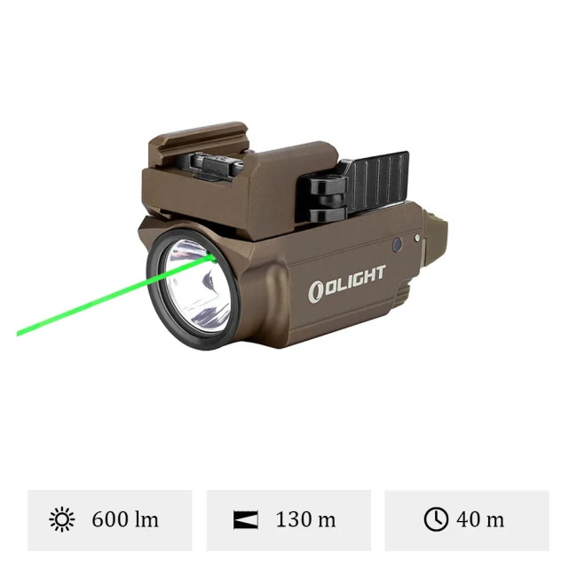 Latarka z zielonym laserem Baldr Mini coyote - Olight