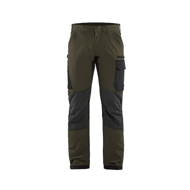 Pantalon maintenance stretch 4D Vert Kaki/Noir - Blaklader