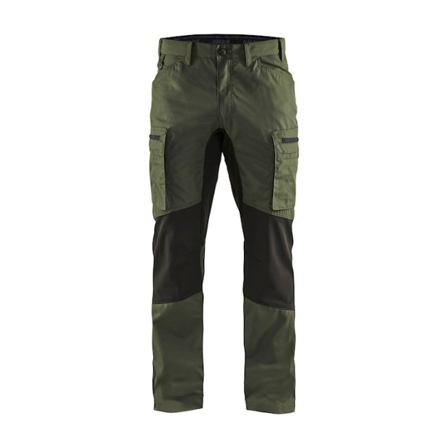 Pantalon maintenance +stretch Vert armée/Noir - Blaklader