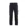 Pantalon X1900 artisan stretch 4D sans poches flottantes Gris Foncé/Noir - Blaklader