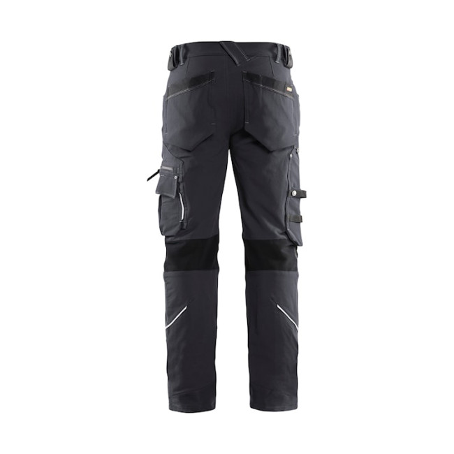 Pantalon X1900 artisan stretch 4D sans poches flottantes Gris Foncé/Noir - Blaklader