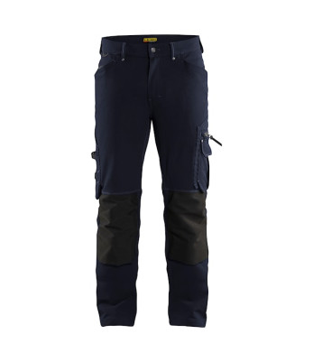 Pantalon X1900 artisan stretch 4D sans poches flottantes Marine foncé/Noir - Blaklader