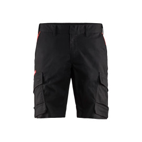 Industrie short stretch 2D Zwart/Rood - Blaklader