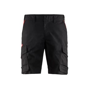 Industrie short stretch 2D Zwart/Rood - Blaklader