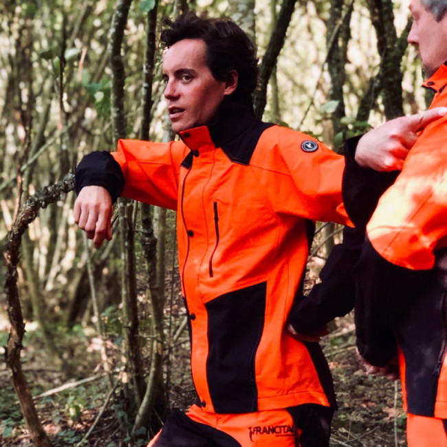 Stretch-Arbeitsjacke Herma Schwarz und Orange - Francital