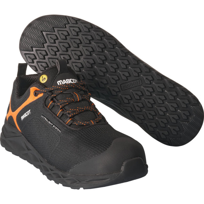 Chaussures de sécurité basses Noir/Hi-vis orange SB-P, Ultralight System, lacets - MASCOT®