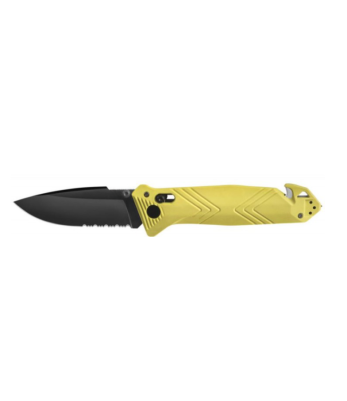 Couteau de poche Cac® serration PA6 jaune - TB Outdoor
