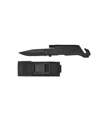 Couteau tactique de poche silex et torche Noir - K25