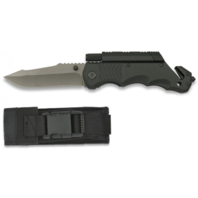 Couteau de poche silex et torche Noir - K25