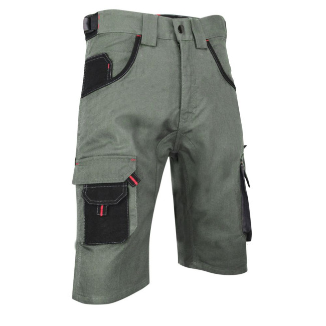 Tweekleurige werkshort Cisaille Kaki/Grijs - LMA