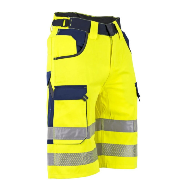 Warnschutz-Bermudas Authentic Bougie Neongelb/Marine - LMA