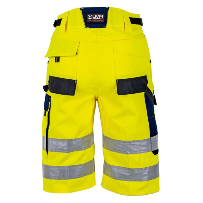 Bermudy HV Authentic Bougie Fluorescencyjny żółty/Granatowy - LMA