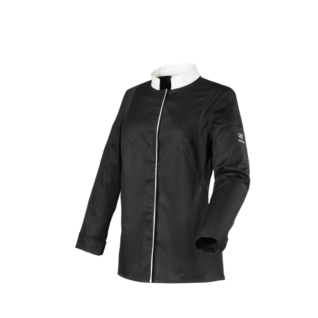 Veste de cuisine pour femme à manches longues Elize noir - Robur