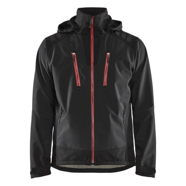 Softshell jas stretch 2D Zwart/Rood - Blaklader