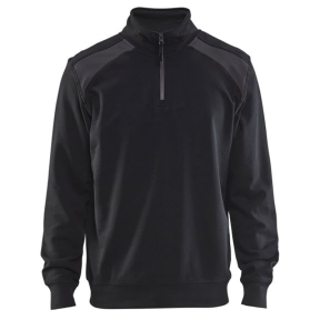 Sweat col camionneur bicolore Noir/Gris foncé - Blaklader