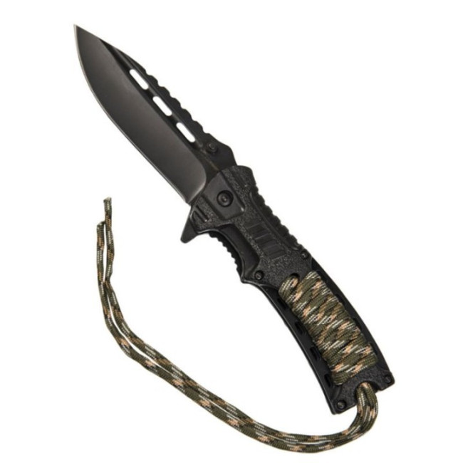 Couteau pliant One-Hand para-corde camo - Miltec