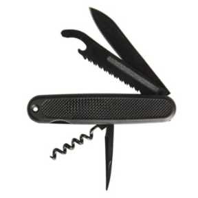 Couteau de poche multifonctions noir - Miltec