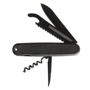 Couteau de poche multifonctions noir - Miltec