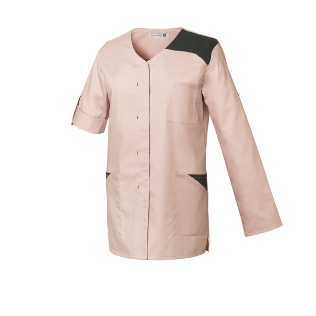 Tunique femme manches longues Flavie Rose et anthracite - Robur