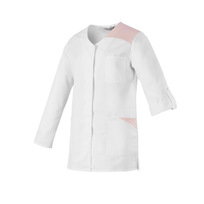 Tunique femme manches longues Flavie Blanc et rose - Robur