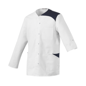 Tunique homme manches longues Flavien Blanc et bleu - Robur