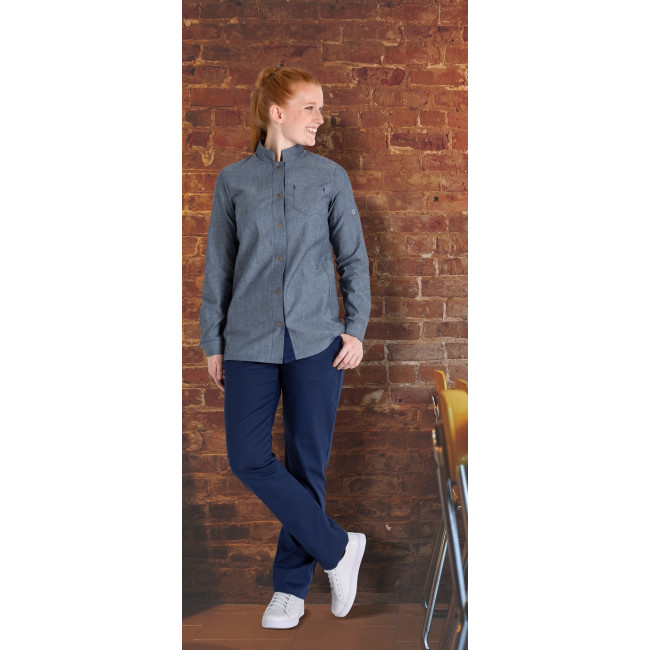 Damenjacke Langarm Briva Blau Chambray - Robur