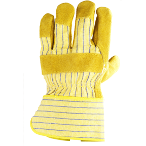 Gants docker croûte vachette jaune, paume renfort fleur - COVERGUARD