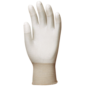 Polyester handschoenen wit, vingers bedekt PU wit - COVERGUARD