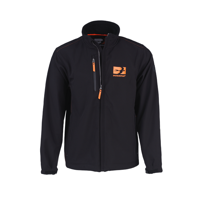 Softshell-Jacke Nutak Schwarz-Orange - Bosseur