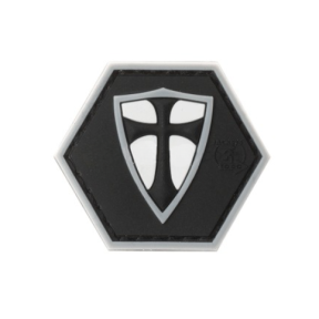 Schwarzer hexagonaler Templerkreuz Patch - JTG