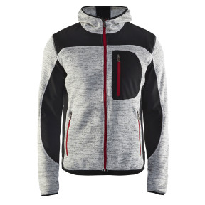 Veste tricotée à capuche Gris chiné/Noir - Blaklader