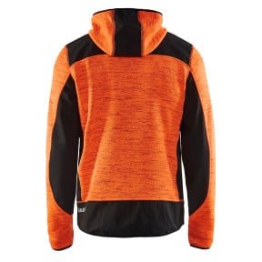 Veste tricotée à capuche Orange fluo/Noir - Blaklader
