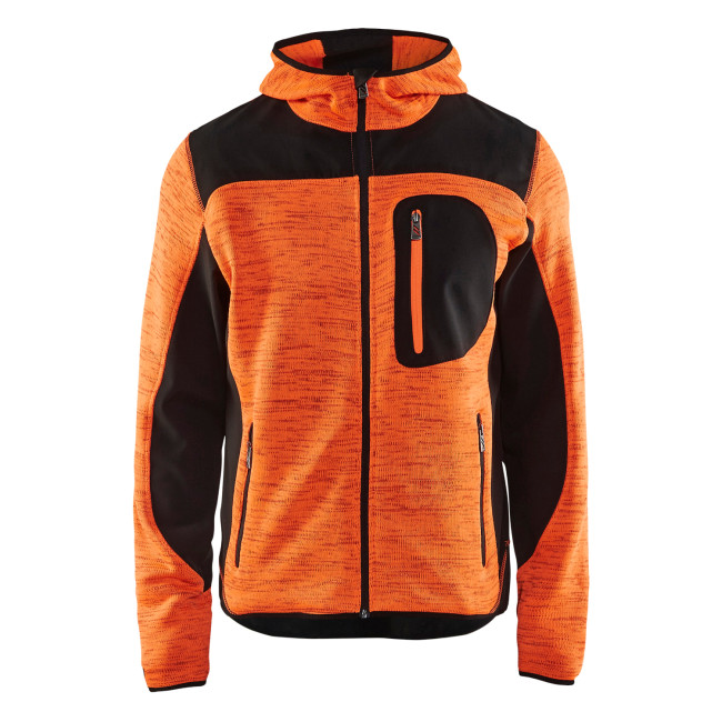 Strickjacke mit Kapuze Neonorange/Schwarz - Blaklader