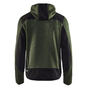 Veste tricotée à capuche Vert armée/Noir - Blaklader