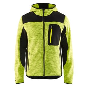 Veste tricotée à capuche Jaune fluo/Noir - Blaklader