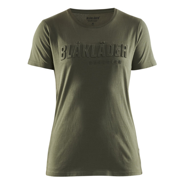 T-shirt z nadrukiem 3D damski Zielony jesień - Blaklader