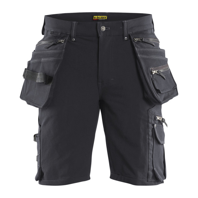 Handwerker Stretch-Shorts X1900 4D Dunkelgrau/Schwarz - Blaklader