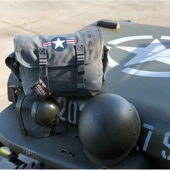 Leinwand-Umhängetasche US Air Force Grau - Fostex
